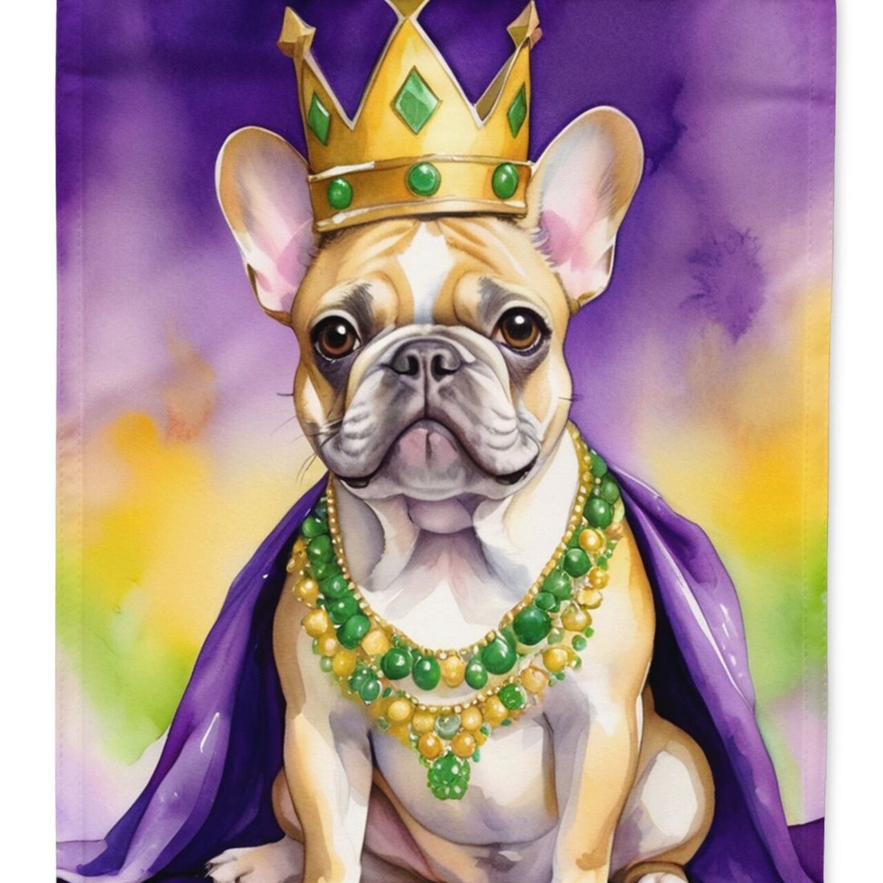 Edge Collections - 28" X 40" - Multicolor - French Bulldog King of Mardi Flag - 1 Piece